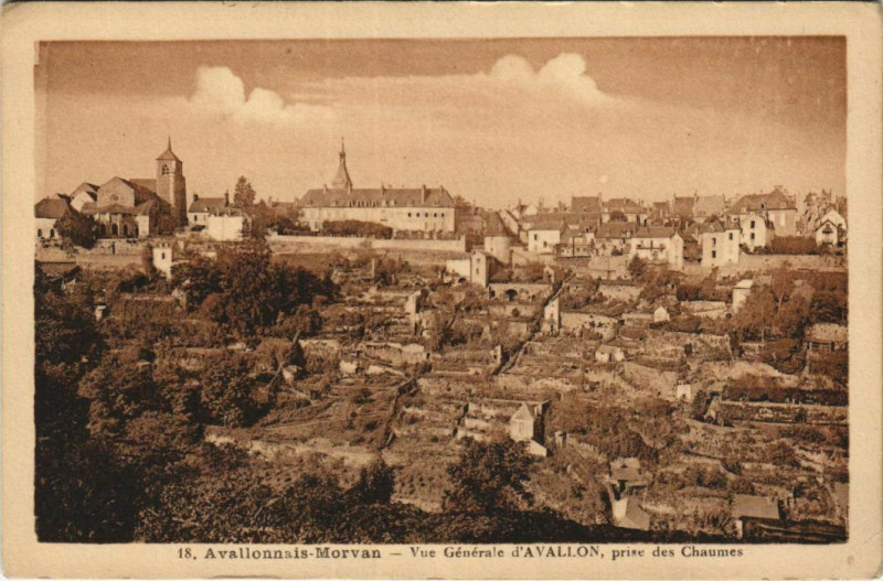 Carte postale ancienne Avallon Vue Generale, prise des Chaumes France à Avallon