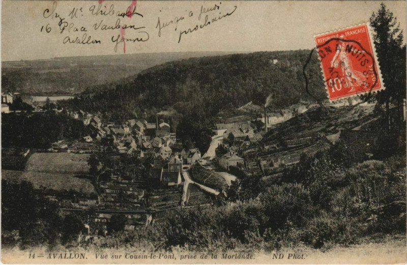 Carte postale ancienne Avallon Vue sur Cousin le Pont France à Avallon