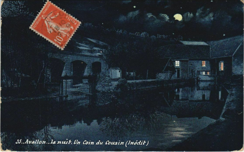 Carte postale ancienne Avallon La Nuit, un Coin du Cousin France à Avallon