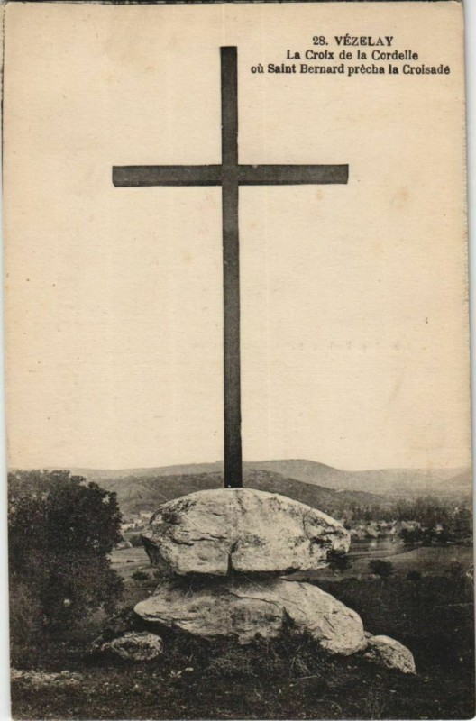 Carte postale ancienne Vezelay La Croix de la Cordelle France