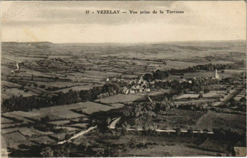 Carte postale ancienne Vezelay Vue prise de la Terrasse France