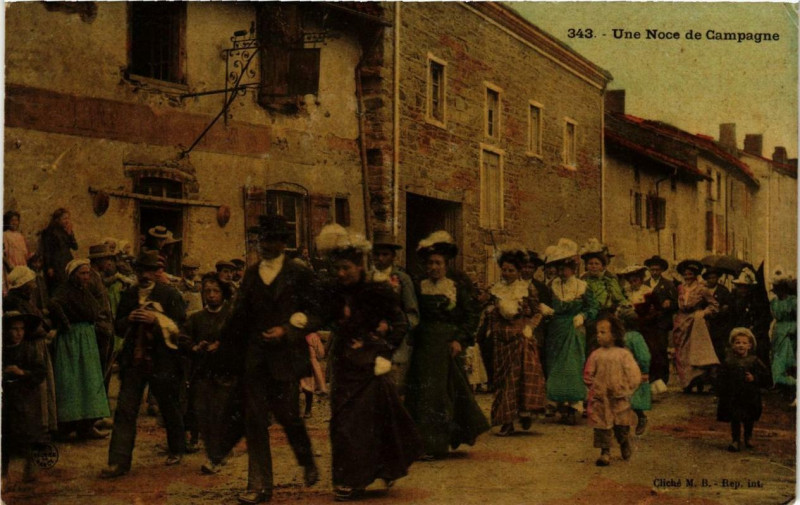 Carte postale ancienne Une Noce de Campagne Folklore