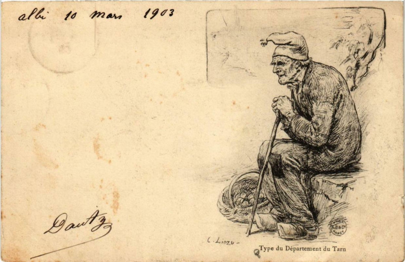 Carte postale ancienne Type du Departement du Tarn Folklore