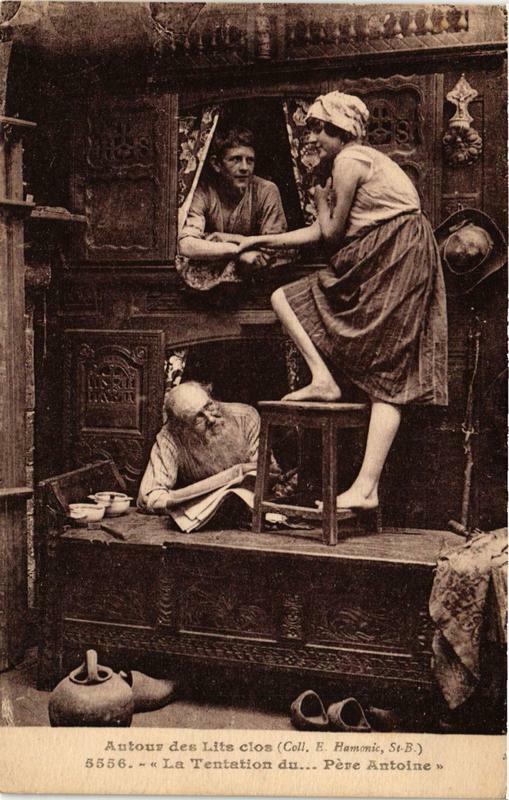 Carte postale ancienne Autour des Lits clos Folklore
