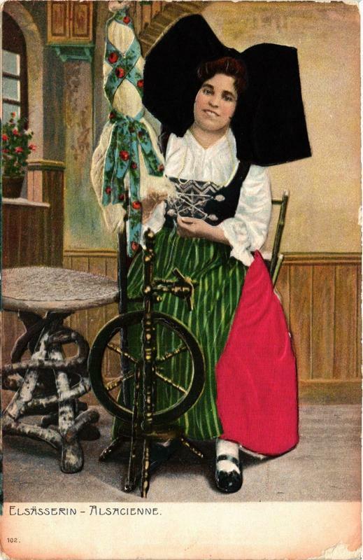 Carte postale ancienne Alsacienne Folklore