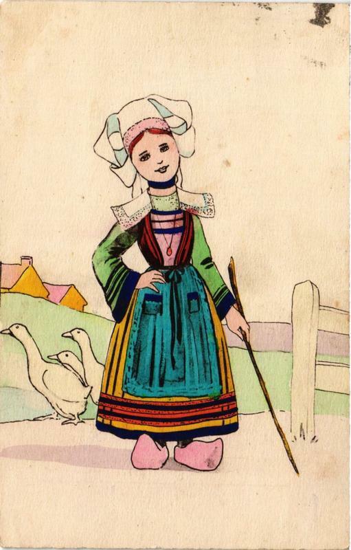 Carte postale ancienne A girl Folklore
