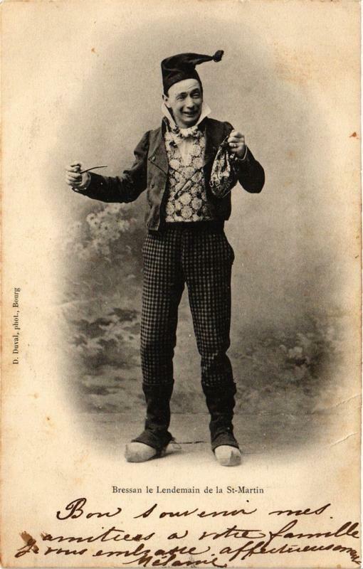 Carte postale ancienne Bressan le Lendemain de la Saint-Martin Folklore