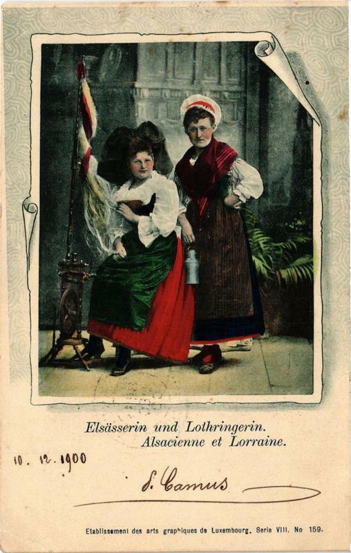 Carte postale ancienne Alsacienne et Lorraine Folklore