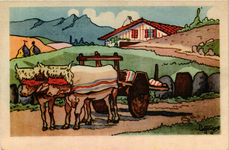 Carte postale ancienne Au Pays Basque France Folklore