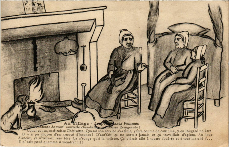 Carte postale ancienne Au Village Les Maitresses Femmes France Folklore