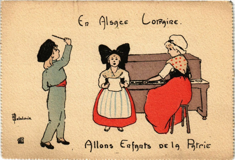 Carte postale ancienne Allons enfants de la Patrie France Folklore