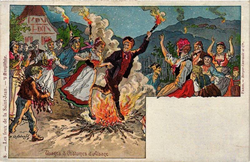 Carte postale ancienne Usages et Costumes d'Alsace France Folklore