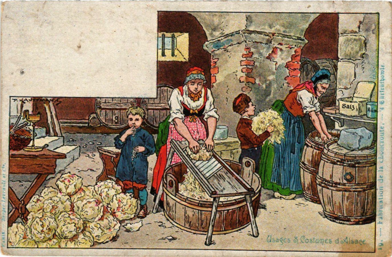 Carte postale ancienne Usages et Costumes d'Alsace France Folklore