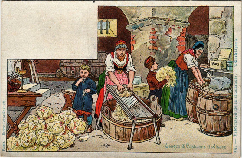 Carte postale ancienne Usages et Costumes d'Alsace France Folklore