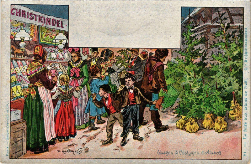 Carte postale ancienne Usages et Costumes d'Alsace France Folklore
