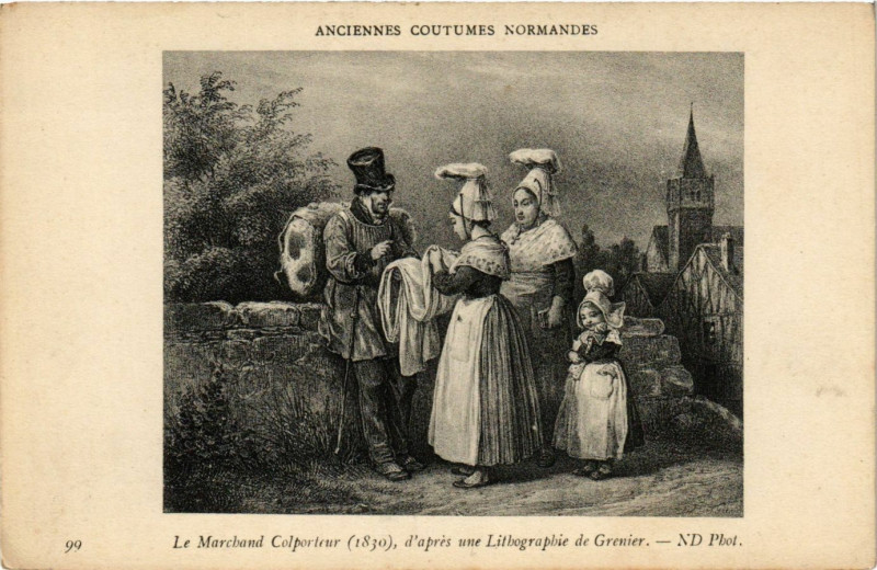 Carte postale ancienne Anciennes Coutumes Normandes France Folklore