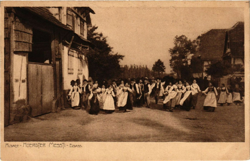 Carte postale ancienne Alsace Hoerdter Messti France Folklore