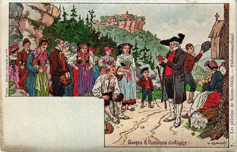 Carte postale ancienne Usages et Costumes d'Alsace France Folklore