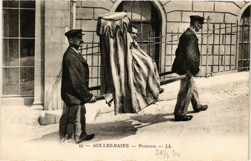 Carte postale ancienne Aix les Bains Porteurs France Folklore