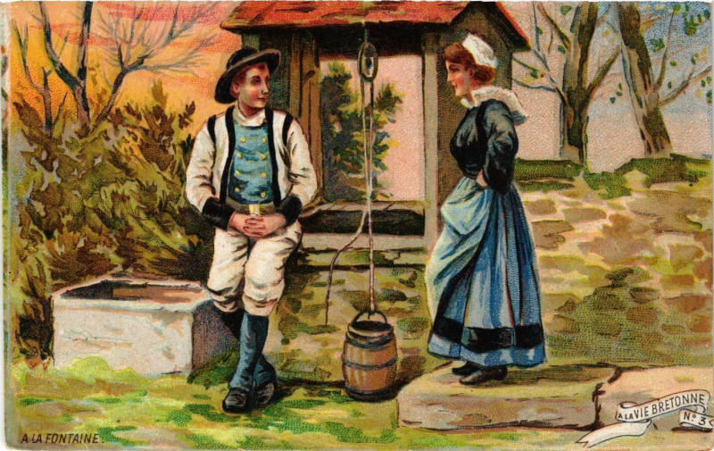 Carte postale ancienne A la Vie Bretonne France Folklore