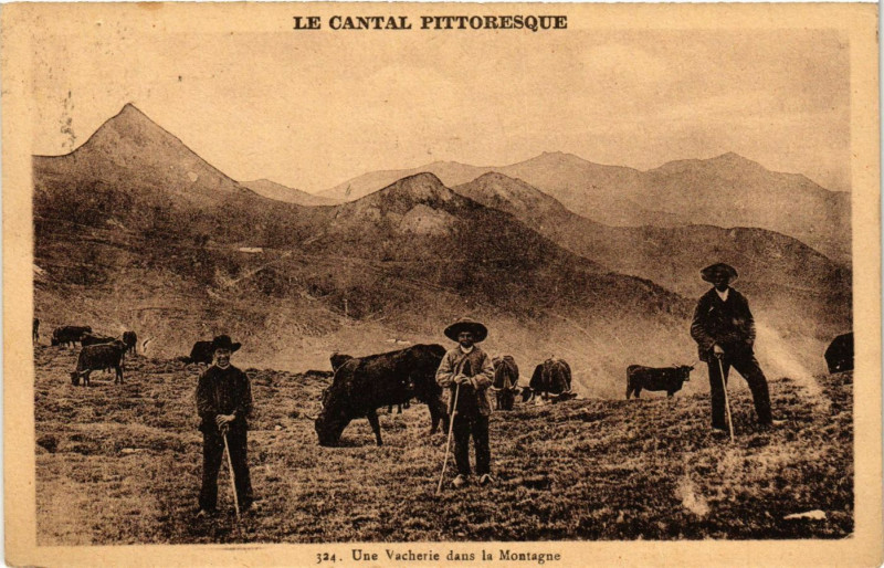 Carte postale ancienne Une Vacherie dans la Montagne France Folklore