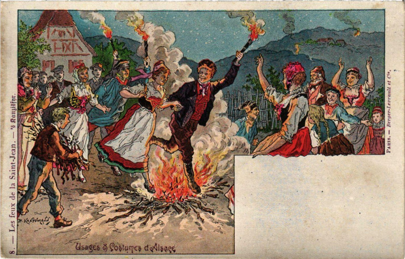 Carte postale ancienne Usages et Costumes d'Alsace France Folklore