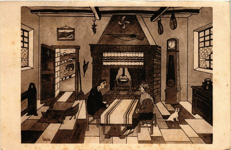 Carte postale ancienne Au Pays Basque Intérieur Basque France Folklore