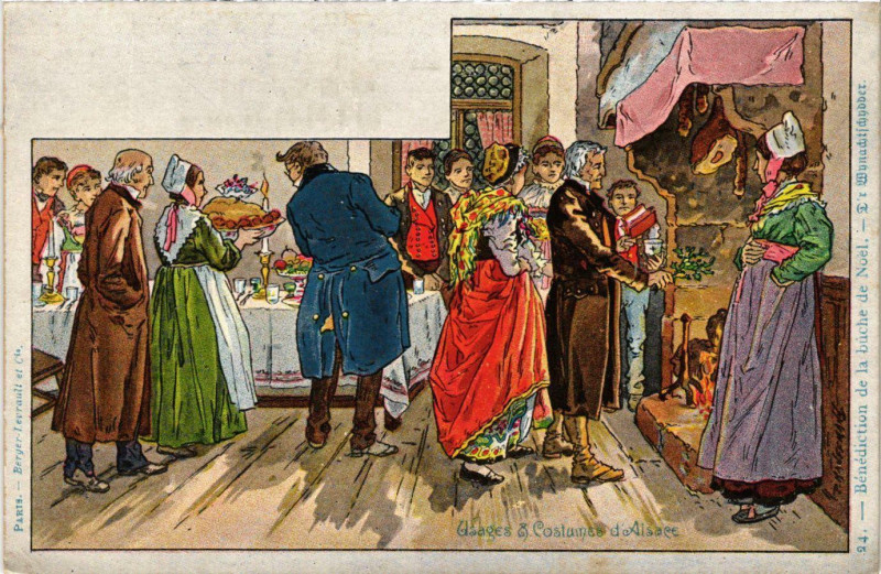 Carte postale ancienne Usages et Costumes d'Alsace France Folklore