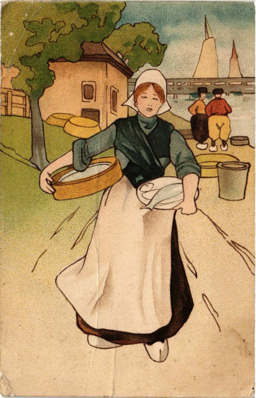 Carte postale ancienne Bonne Année France Folklore
