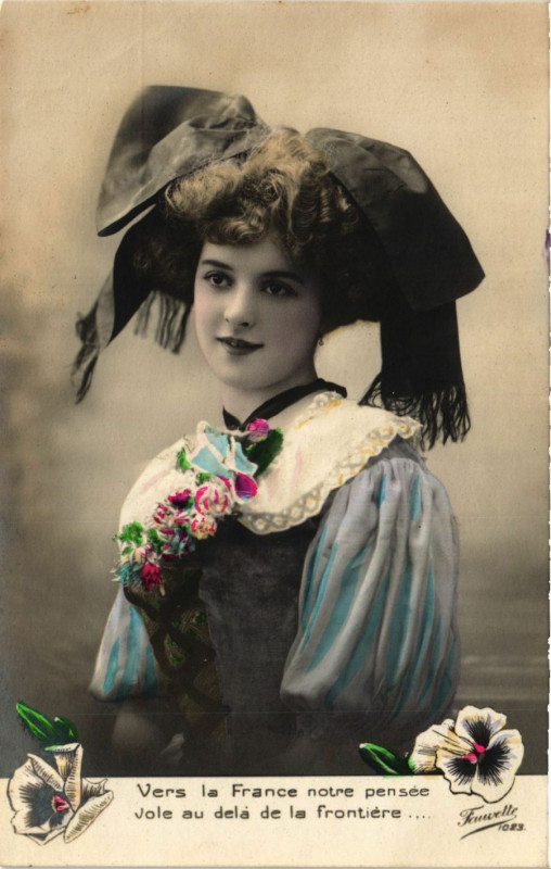 Carte postale ancienne Vers la France notre pensée France Folklore