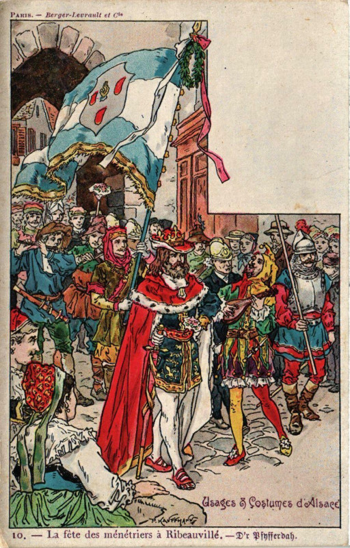 Carte postale ancienne Usages et Costumes d'Alsace France Folklore
