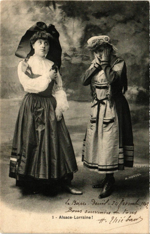 Carte postale ancienne Alsace-Lorraine! France Folklore