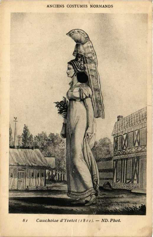 Carte postale ancienne Anciens Costumes Normands Cauchoise d'Yvetot France Folklore
