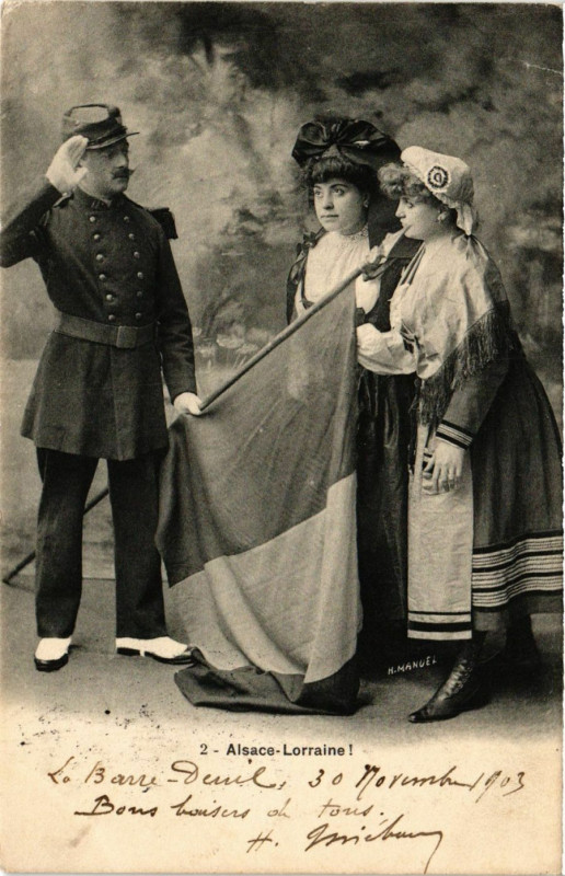 Carte postale ancienne Alsace-Lorraine! France Folklore