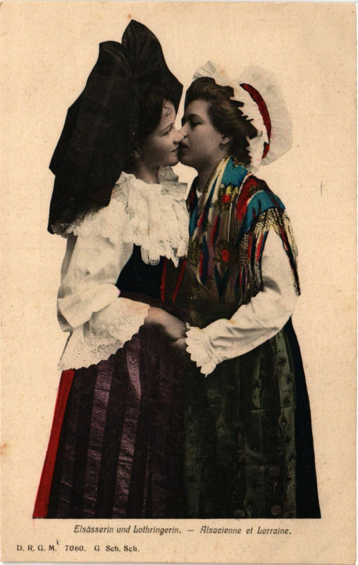 Carte postale ancienne Alsacienne et Lorraine France Folklore