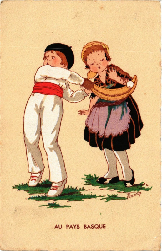 Carte postale ancienne Au Pays Basque France Folklore