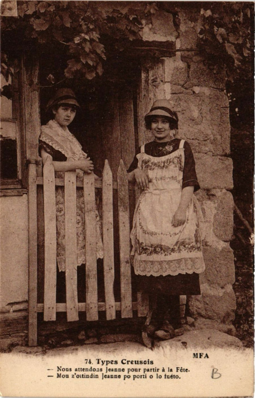 Carte postale ancienne Types Creusois France Folklore