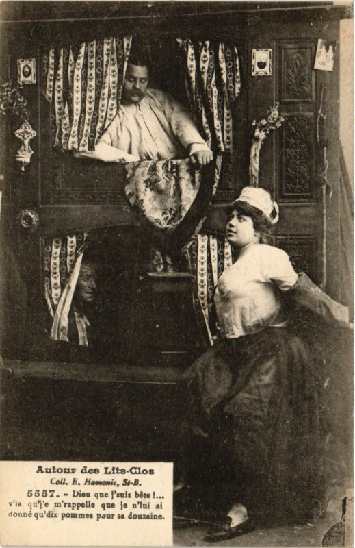 Carte postale ancienne Autour des Lits-Clos France Folklore