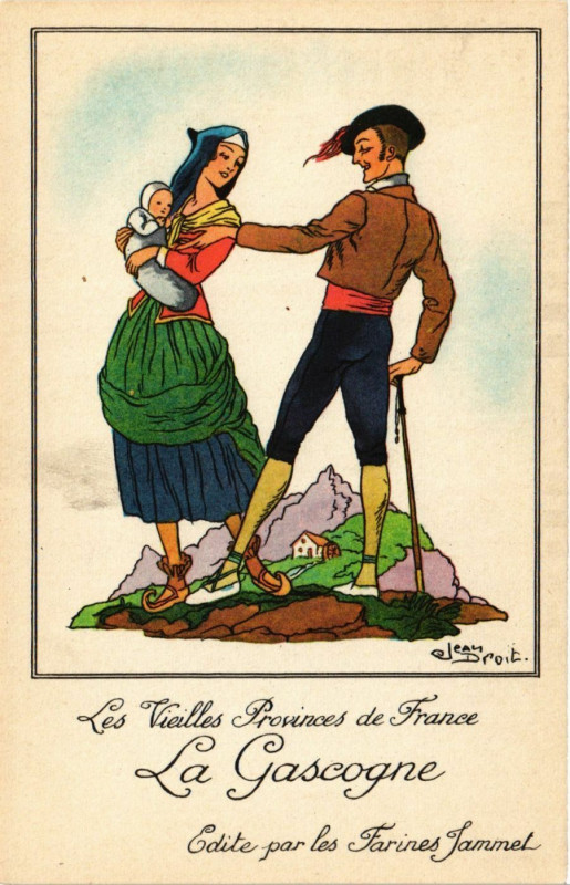 Carte postale ancienne La Gascogne Les Vieilles Provinces de France France Folklore