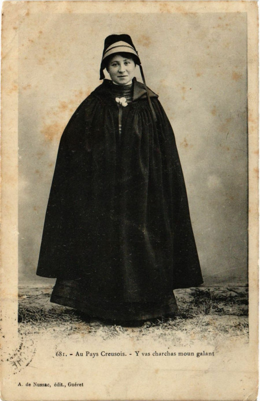 Carte postale ancienne Au pays Creusois France Folklore