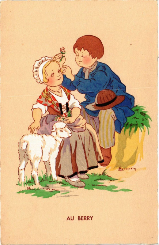 Carte postale ancienne Au Berry France Folklore