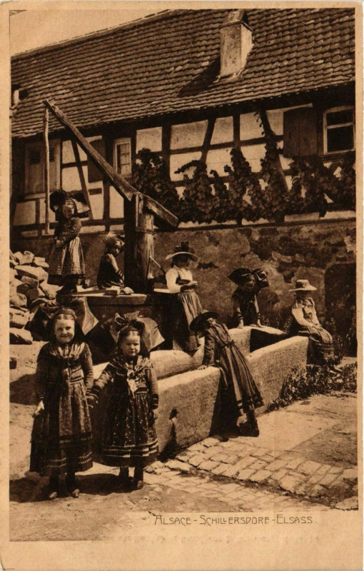 Carte postale ancienne Alsace Schillersdore-Elsass France Folklore