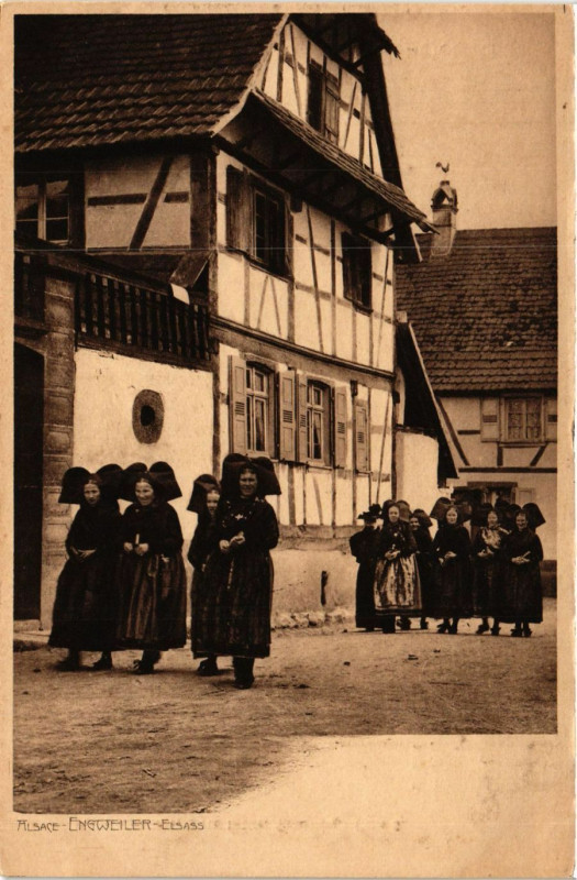 Carte postale ancienne Alsace Engweiler Elsass France Folklore