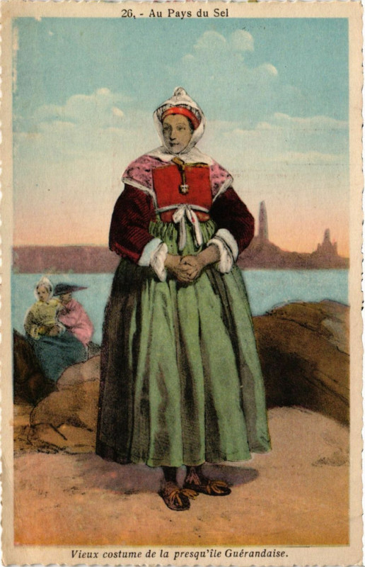 Carte postale ancienne Au Pays du Sel Vieux costume France Folklore