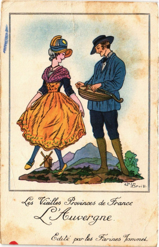 Carte postale ancienne L'Auvergne Le Vieilles Provinces de France France Folklore