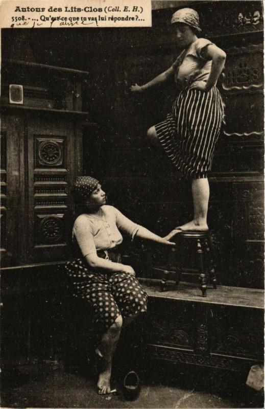 Carte postale ancienne Autour des Lits-Clos France Folklore