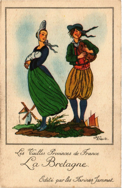 Carte postale ancienne La Bretagne Les Vieilles Provinces de France France Folklore
