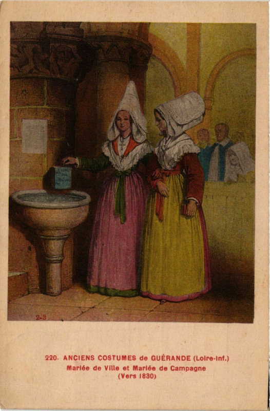 Carte postale ancienne Anciens Costumes de Guerande France Folklore