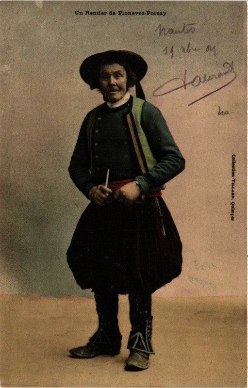 Carte postale ancienne Un Rentier de Plonevez-Porzay France Folklore