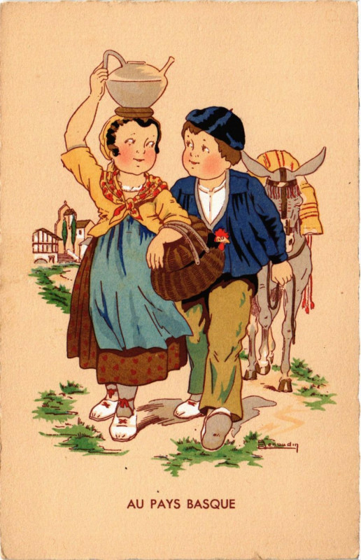 Carte postale ancienne Au Pays Basque France Folklore